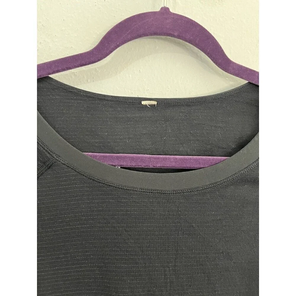 Lululemon Athletica Long Sleeve T Shirt Striped Women 6 Black